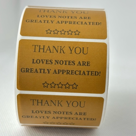 Thank You love notes are greatly appreciated  5 STARS STICKERS (100 pack) - Picture 2 of 6